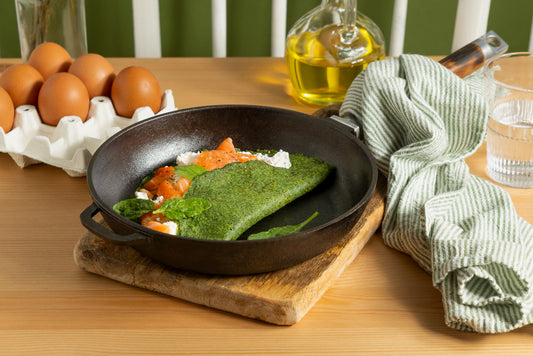 Savoury spinach and cashew crepes