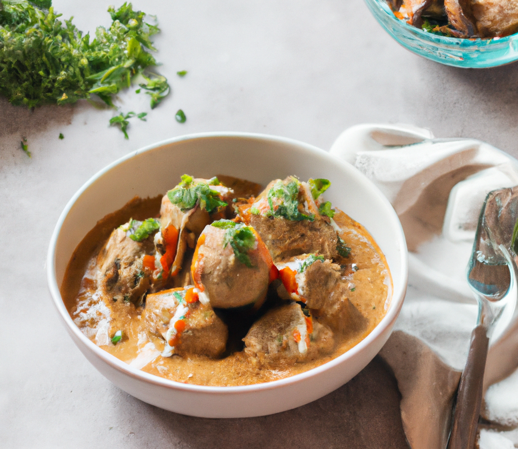 Savoury Nutty Meatless Balls with Cashew Cream Sauce