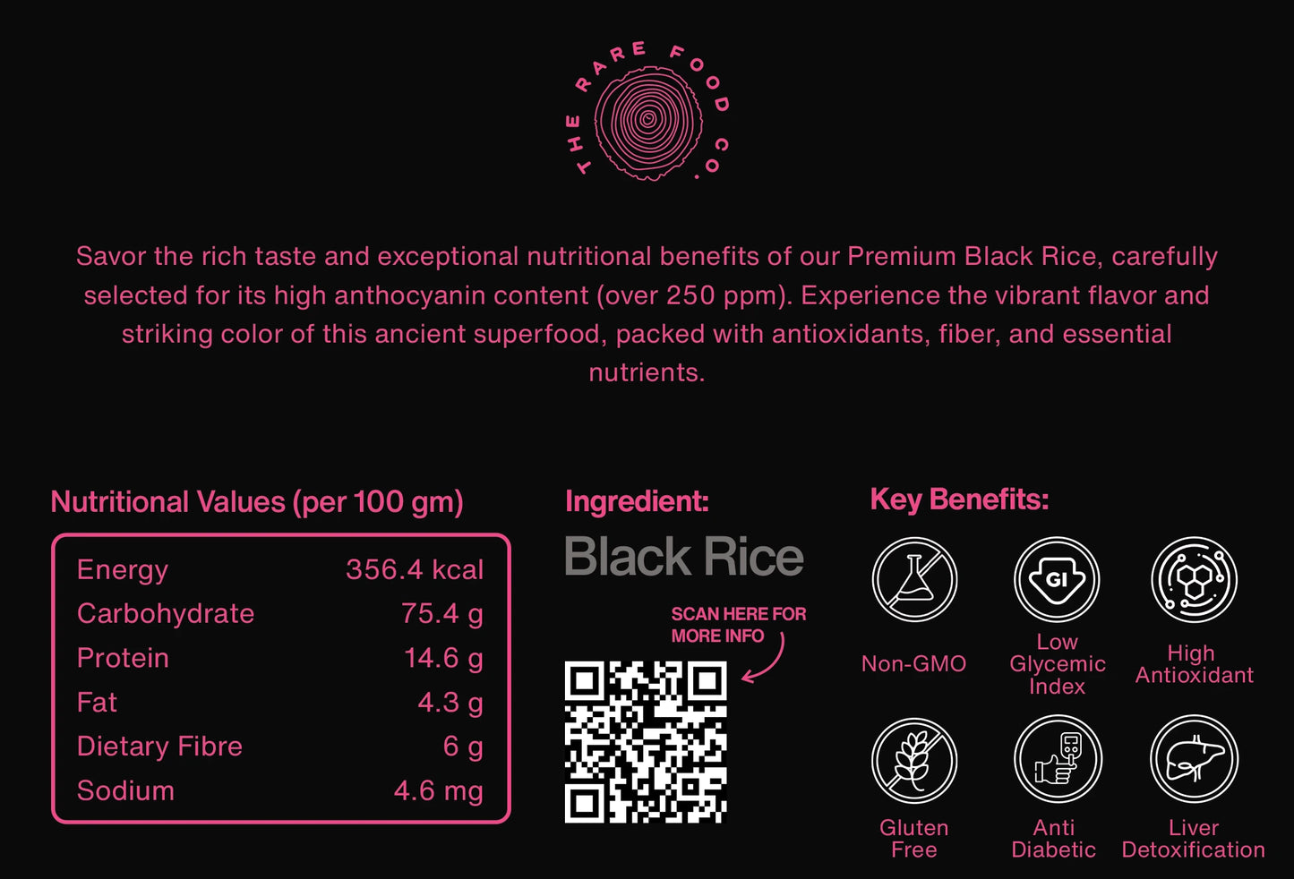 Label from black rice packaging