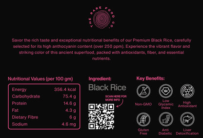 Label from black rice packaging