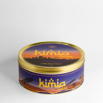 Front side view of kimia dates packaging