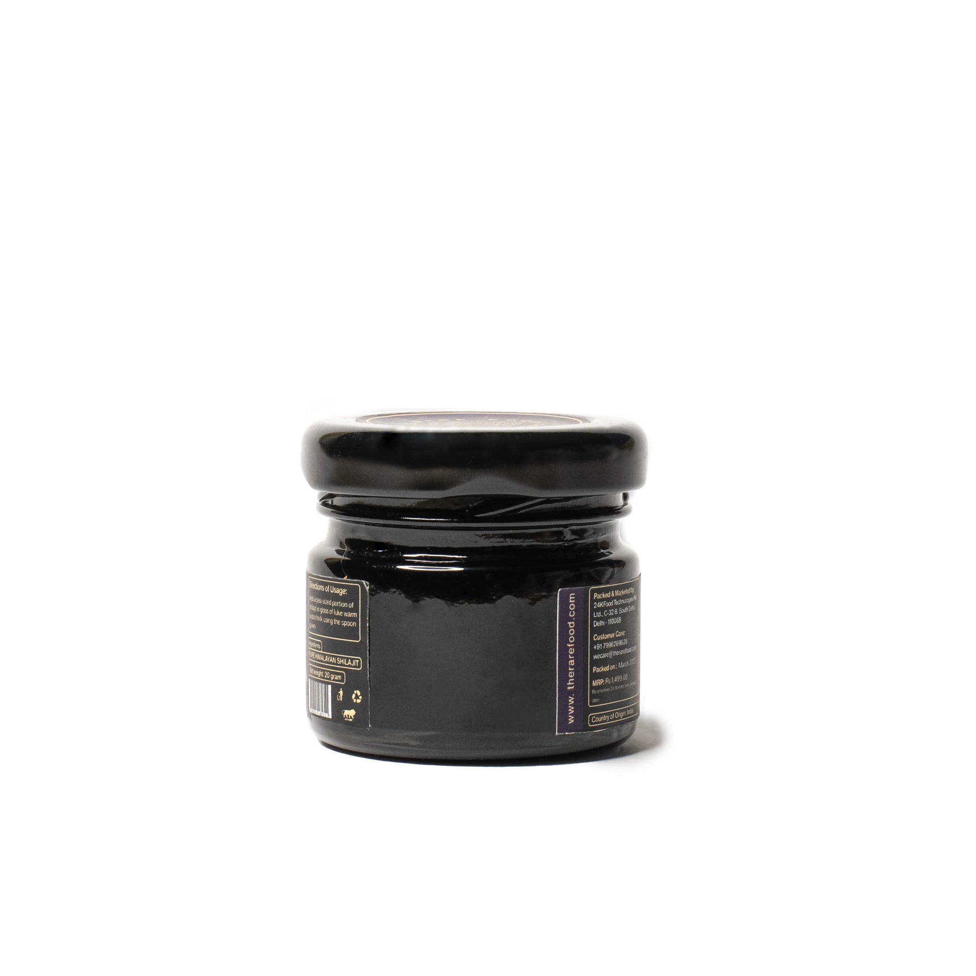 Back view of shilajit jar