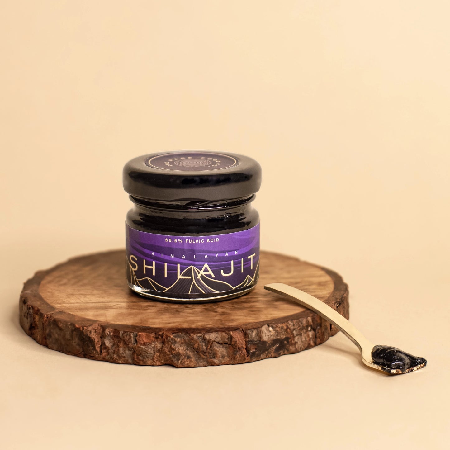 Lifestyle front view of shilajit jar